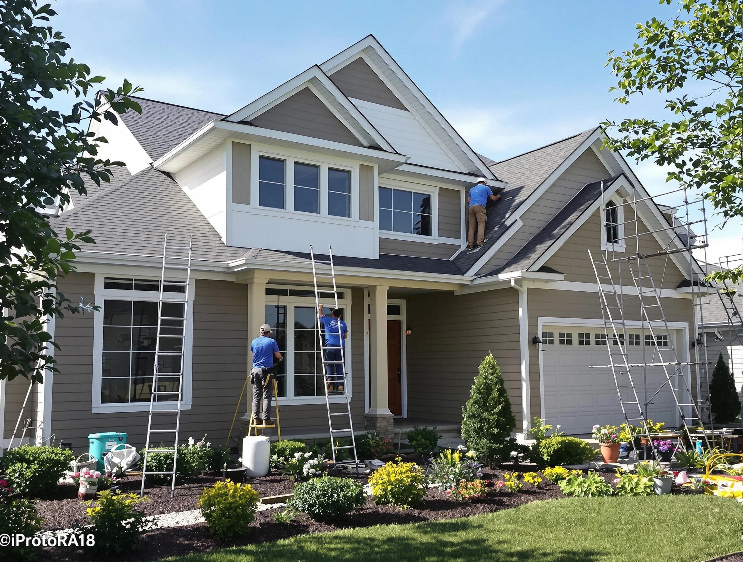 Detailed exterior painting by Parma Heights House Painters in Parma Heights