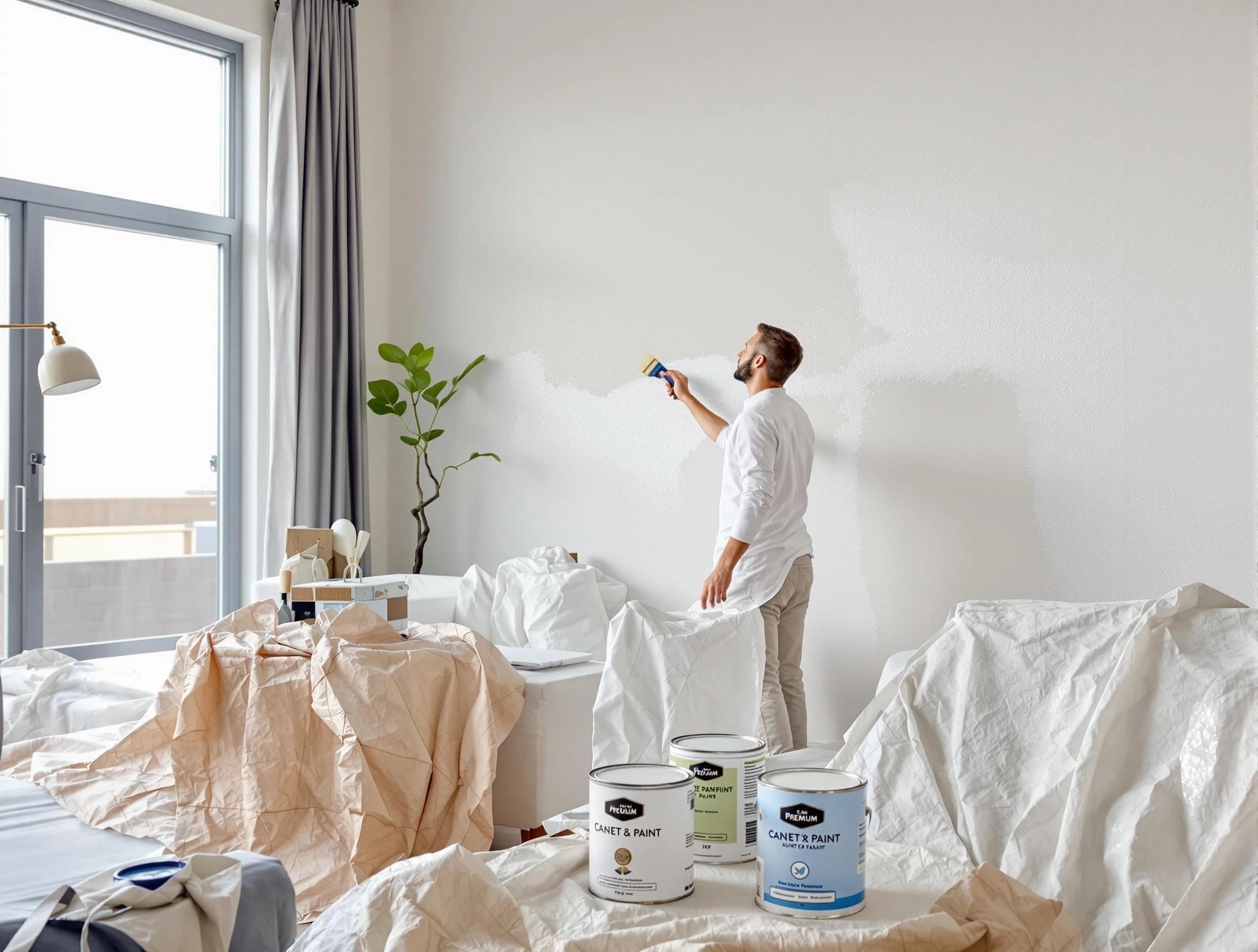 Parma Heights House Painters team carefully painting an interior wall in Parma Heights, OH