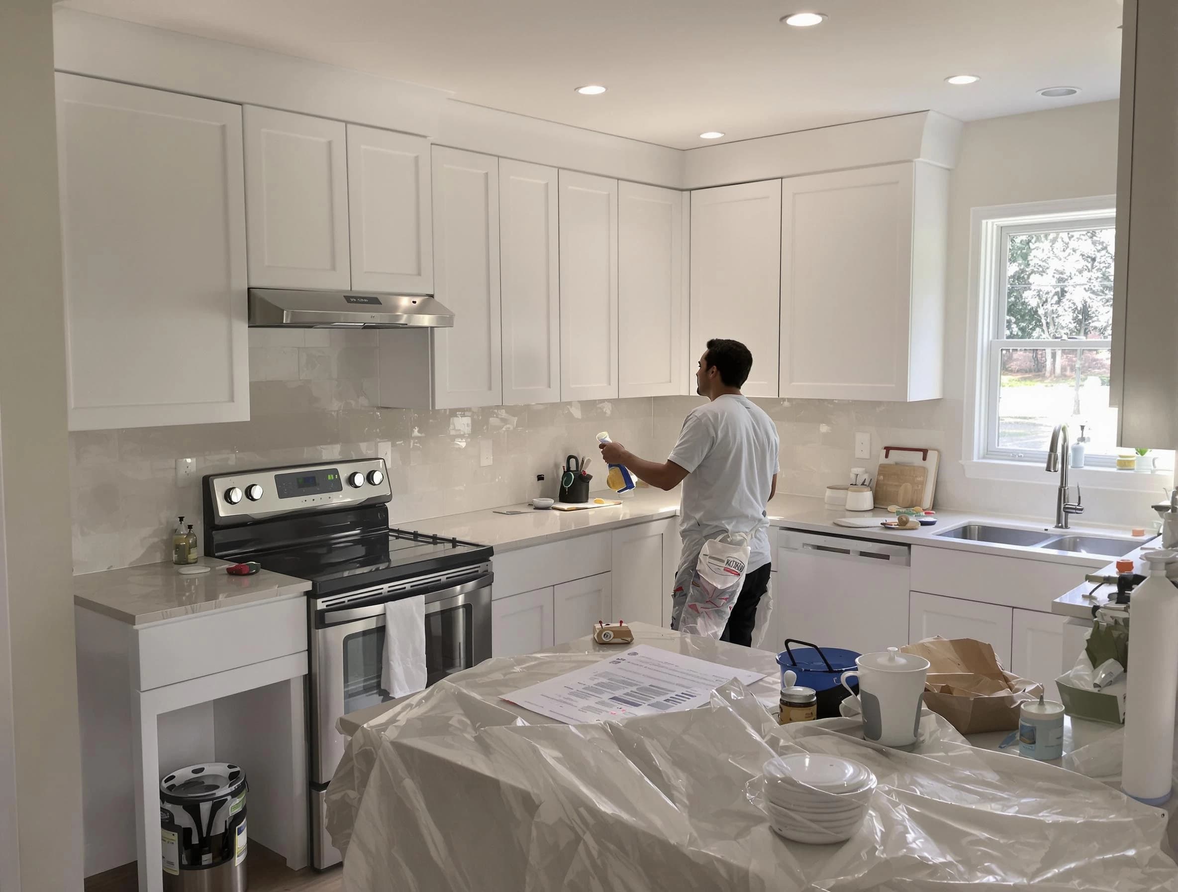 Parma Heights House Painters performing detailed kitchen painting in Parma Heights